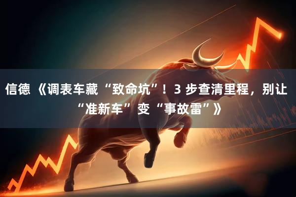 信德 《调表车藏 “致命坑”！3 步查清里程，别让 “准新车” 变 “事故雷”》