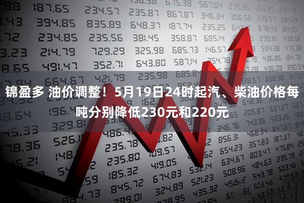 锦盈多 油价调整！5月19日24时起汽、柴油价格每吨分别降低230元和220元