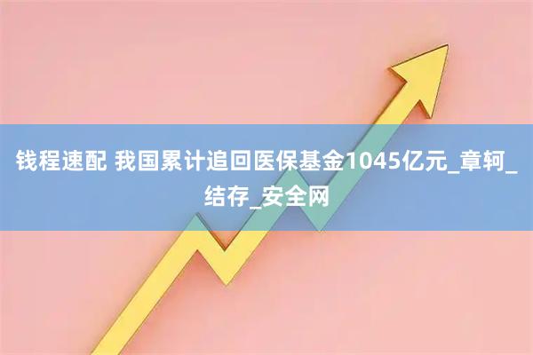 钱程速配 我国累计追回医保基金1045亿元_章轲_结存_安全网